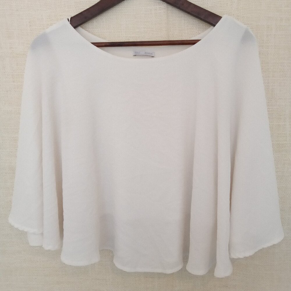 Zara Black White Collection Cropped Cape with Underlay